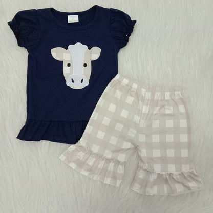 Children Summer Clothes Baby Girl Sets Love cows love farm - myfunfarm