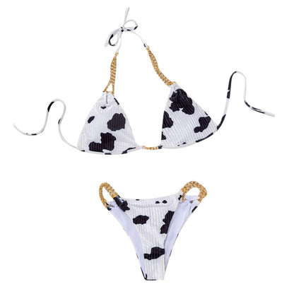 Cows pattern Bikini Set Push-Up Swimsuit Beachwear Padded - myfunfarm
