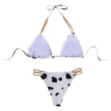 Cows pattern Bikini Set Push-Up Swimsuit Beachwear Padded