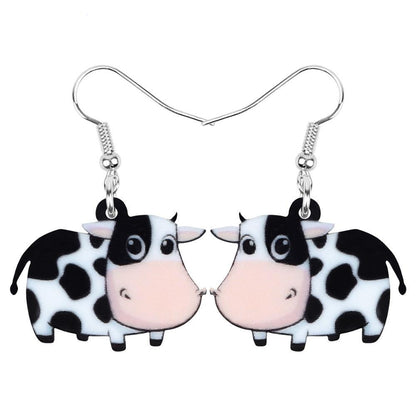Acrylic Dairy Cattle Cow Earrings jewelry For Women Girls Teens Kids - Gift Accessories - myfunfarm