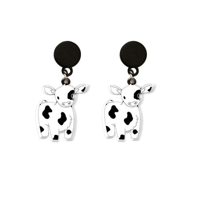 Dairy Cow Drop Earring Funny Acrylic Earrings Handmade Jewelrys Gifts Girl - myfunfarm