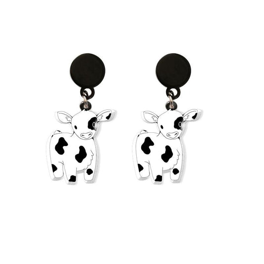 Dairy Cow Drop Earring Funny Acrylic Earrings Handmade Jewelrys Gifts Girl - myfunfarm