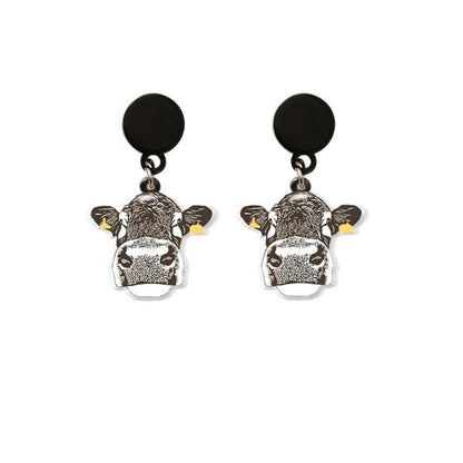 Dairy Cow Drop Earring Funny Acrylic Earrings Handmade Jewelrys Gifts Girl - myfunfarm