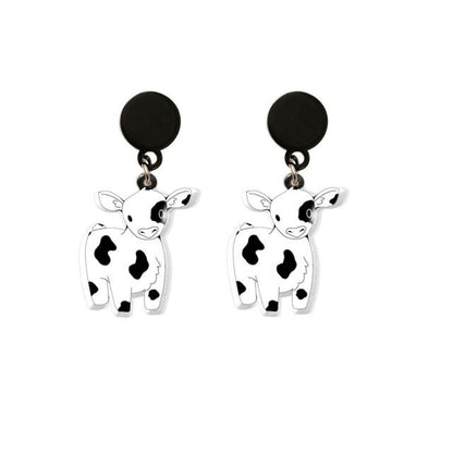 Dairy Cow Drop Earring Funny Acrylic Earrings Handmade Jewelrys Gifts Girl - myfunfarm