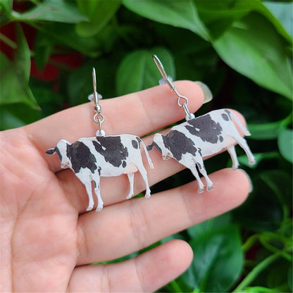 Acrylic Dairy Cattle Cow Earrings Drop Dangle Jewelry  For Women Girls Teens Kids Party Charm Gift Accessories - myfunfarm