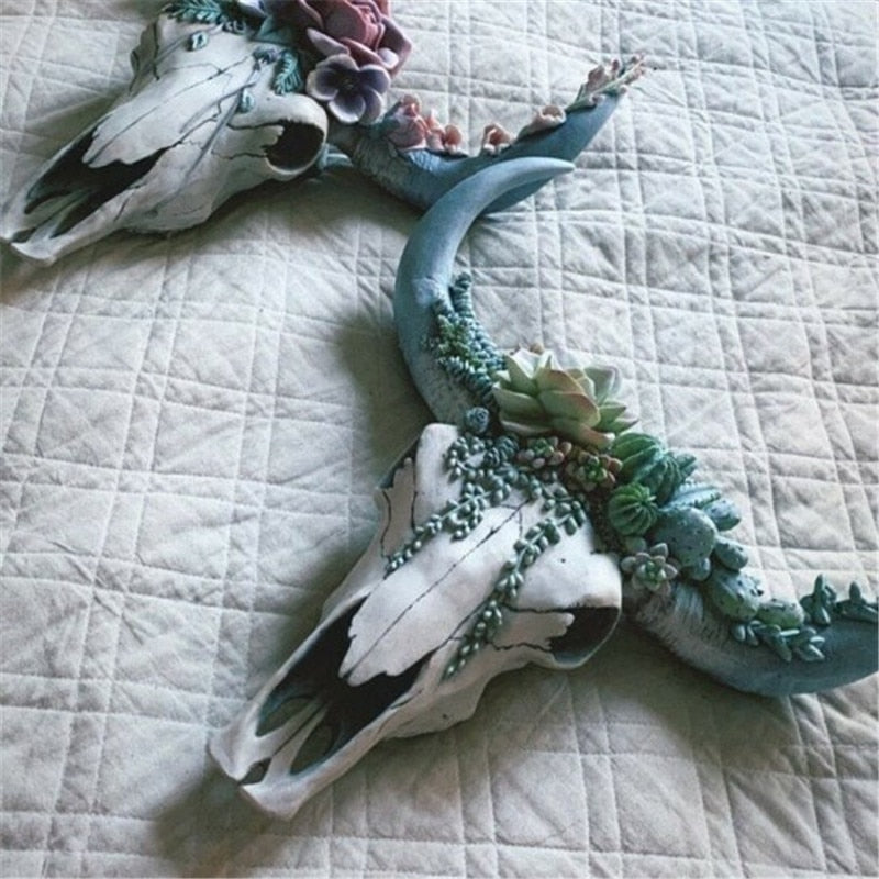Cow Skull Head Wall Hanging - Home Decor - myfunfarm