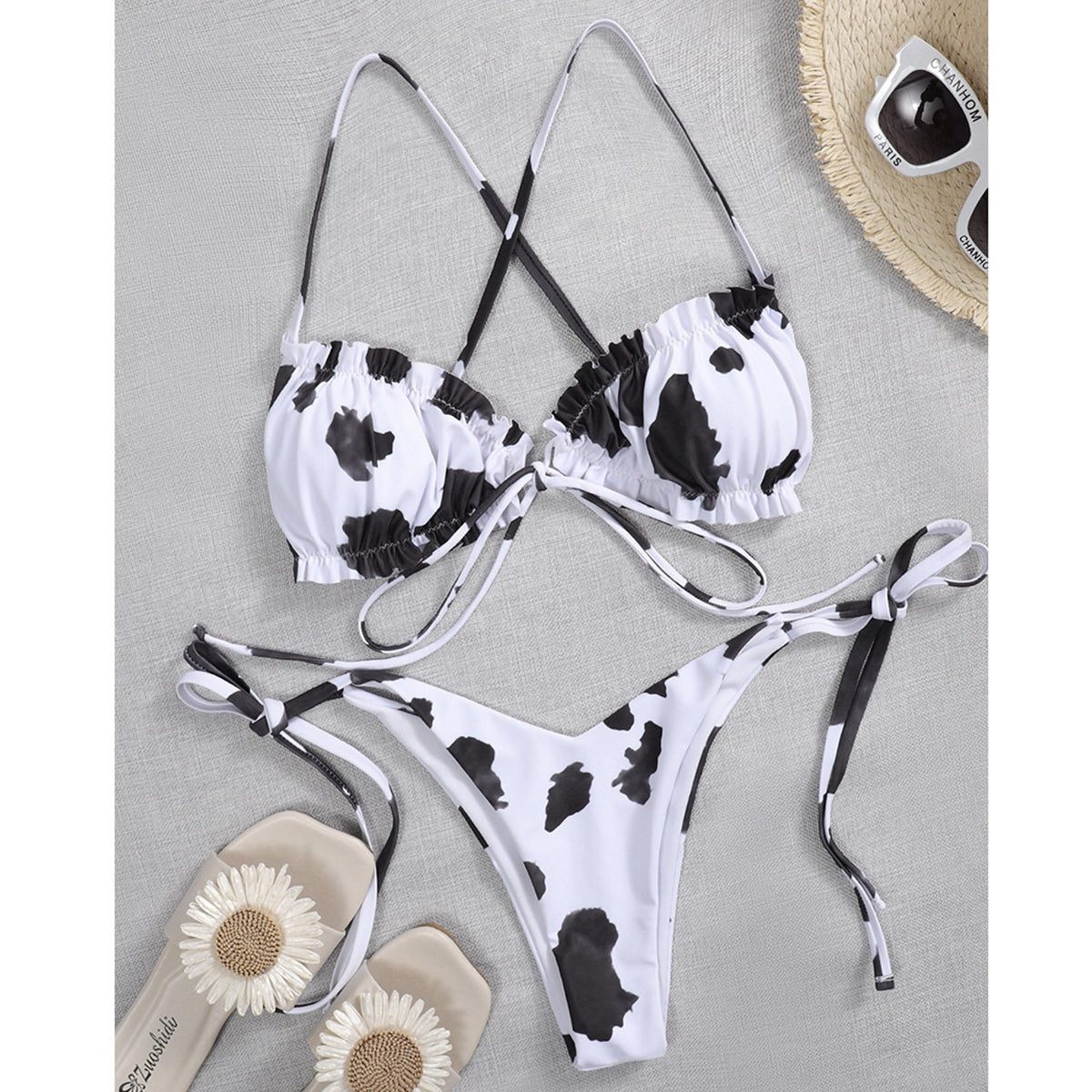 Cow Pattern Bikini Set Push Up Swimwear – myfunfarm