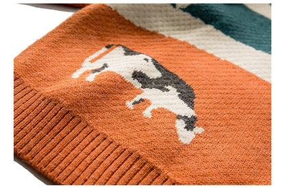 Cows Vintage Winter Unisex Sweaters Pullover Knitted - myfunfarm