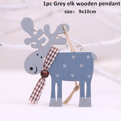 New Year Christmas Ornament Wooden Hanging Decorations For Home - myfunfarm