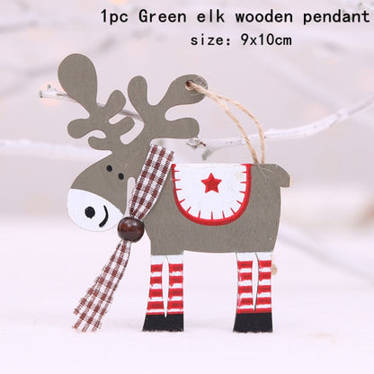 New Year Christmas Ornament Wooden Hanging Decorations For Home - myfunfarm
