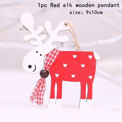 New Year Christmas Ornament Wooden Hanging Decorations For Home - myfunfarm