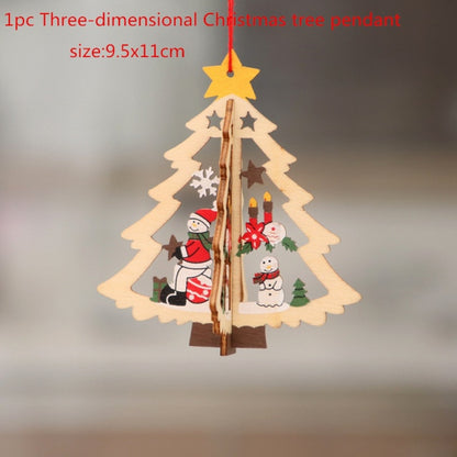 New Year Christmas Ornament Wooden Hanging Decorations For Home - myfunfarm