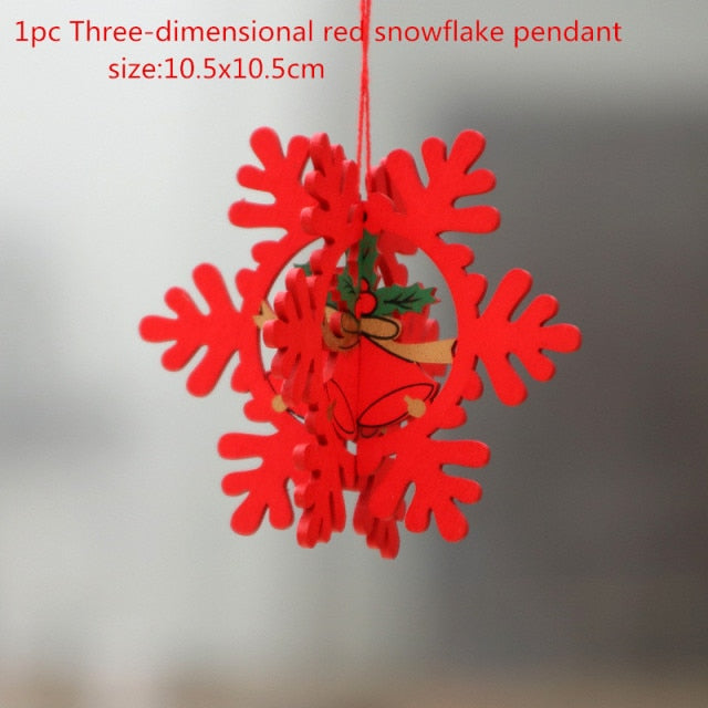 New Year Christmas Ornament Wooden Hanging Decorations For Home - myfunfarm