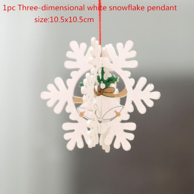 New Year Christmas Ornament Wooden Hanging Decorations For Home - myfunfarm