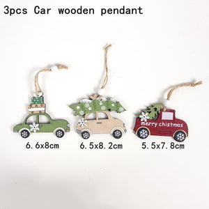 New Year Christmas Ornament Wooden Hanging Decorations For Home