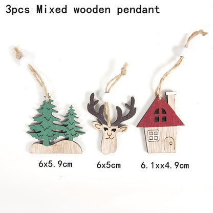 New Year Christmas Ornament Wooden Hanging Decorations For Home - myfunfarm