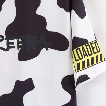 2021 Summer Women Long Loose Cartoon Cow Print T-Shirt - myfunfarm