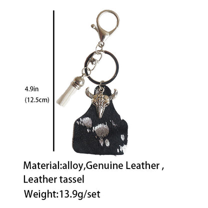 Handmade Cattle Tag Star Cactus Pendant Keychain - myfunfarm