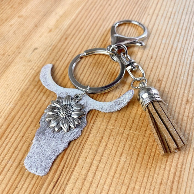 Handmade Cattle Tag Star Cactus Pendant Keychain - myfunfarm