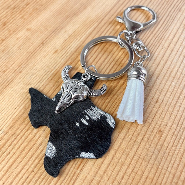 Handmade Cattle Tag Star Cactus Pendant Keychain - myfunfarm