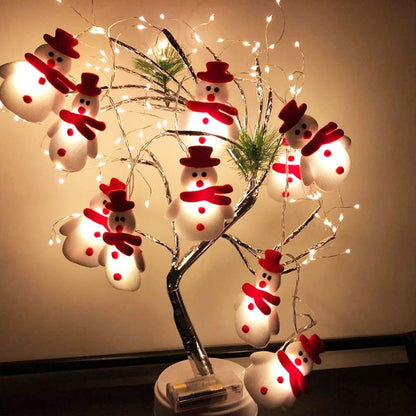 Santa Claus Christmas Tree LED String Lights Garland Snowflakes Christmas Decoration for Home - myfunfarm