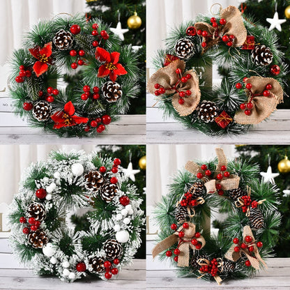 Ornaments ring 32cm Christmas Wreath Door Garlands Decor For Home - myfunfarm