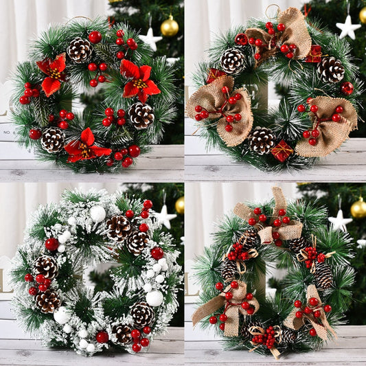 Ornaments ring 32cm Christmas Wreath Door Garlands Decor For Home - myfunfarm