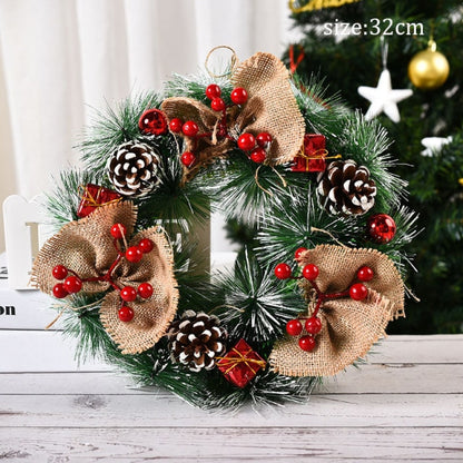 Ornaments ring 32cm Christmas Wreath Door Garlands Decor For Home - myfunfarm