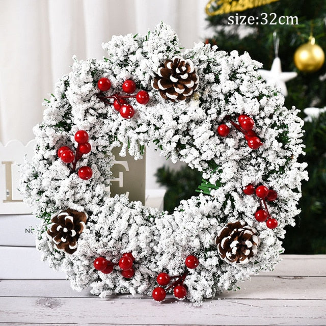 Ornaments ring 32cm Christmas Wreath Door Garlands Decor For Home