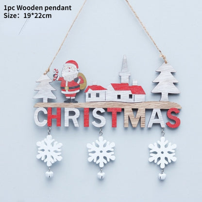 Wooden Christmas Door Hanging Oranments Decor For Home - myfunfarm