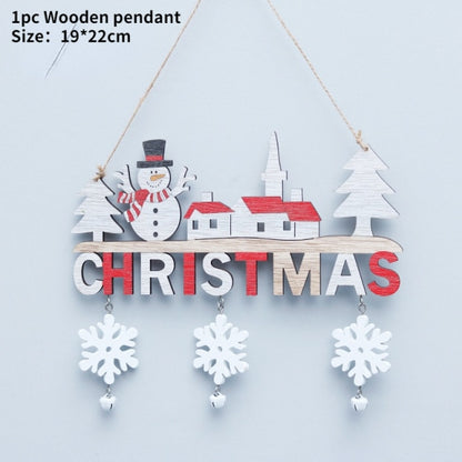 Wooden Christmas Door Hanging Oranments Decor For Home - myfunfarm