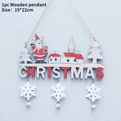 Wooden Christmas Door Hanging Oranments Decor For Home - myfunfarm