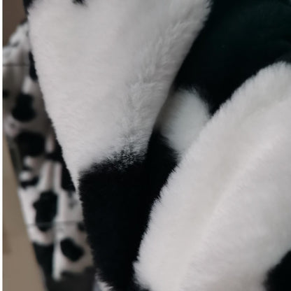 Fleece Jackets Furry Cow pattern for women - myfunfarm