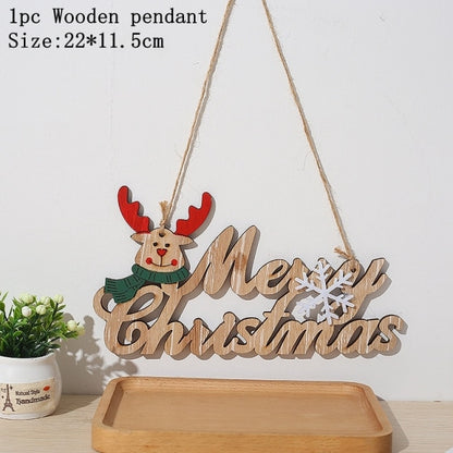 Wooden Christmas Door Hanging Oranments Decor For Home - myfunfarm
