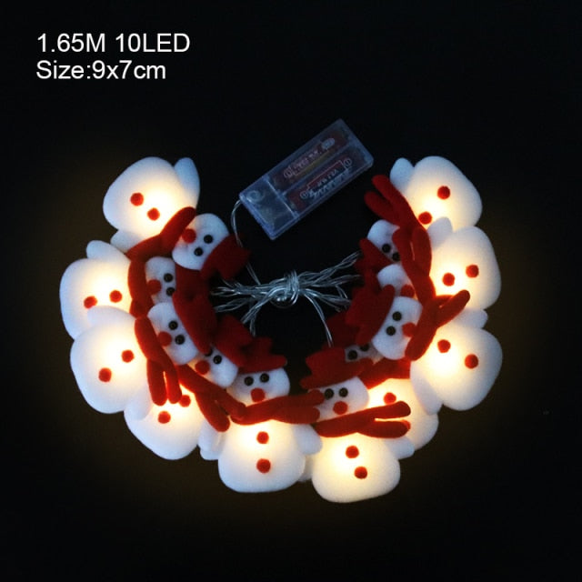 Santa Claus Christmas Tree LED String Lights Garland Snowflakes Christmas Decoration for Home - myfunfarm