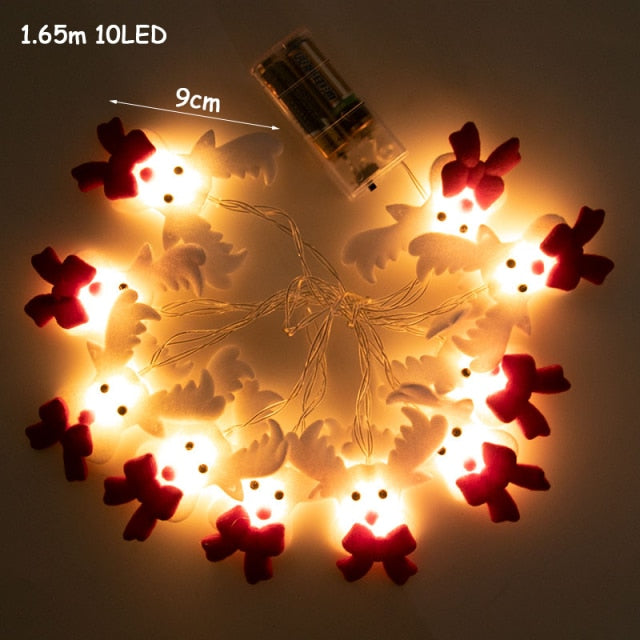Santa Claus Christmas Tree LED String Lights Garland Snowflakes Christmas Decoration for Home - myfunfarm