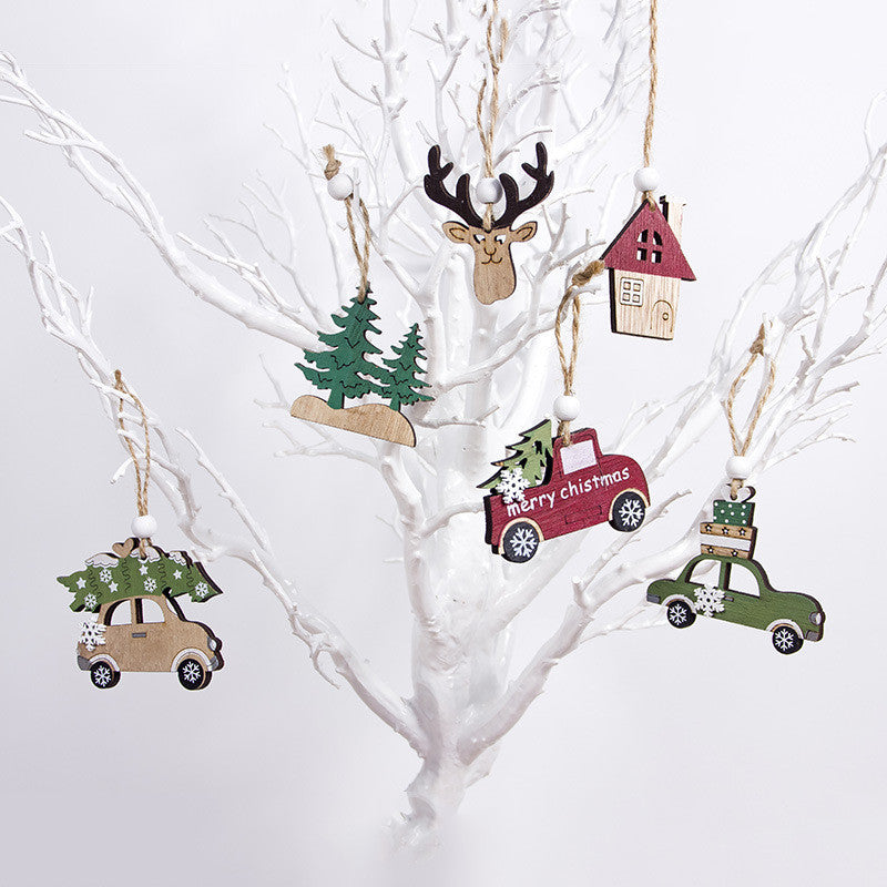 New Year Christmas Ornament Wooden Hanging Decorations For Home - myfunfarm