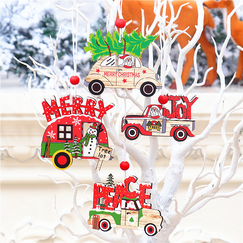 New Year Christmas Ornament Wooden Hanging Decorations For Home - myfunfarm