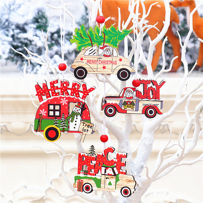 New Year Christmas Ornament Wooden Hanging Decorations For Home - myfunfarm