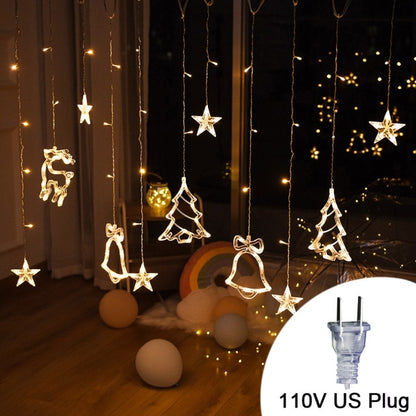 Christmas tree deer bells string lights 220V 110V Garland String Fairy Lights Outdoor For Home Wedding Party New Year Decor - myfunfarm