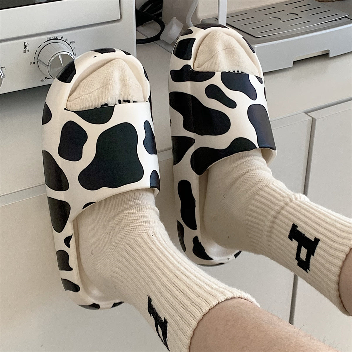 Cute cow pattern slippers summer - myfunfarm
