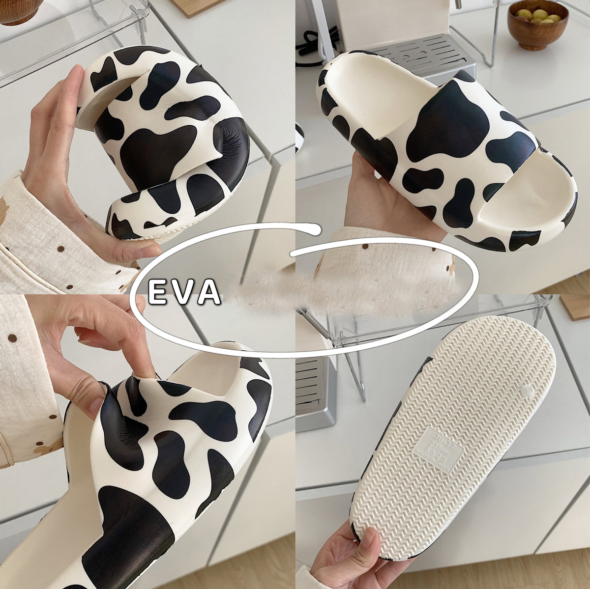 Cute cow pattern slippers summer - myfunfarm