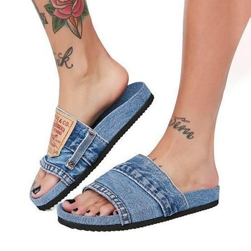 Comfortable Versatile Personality Womens Sandals Denim Material
