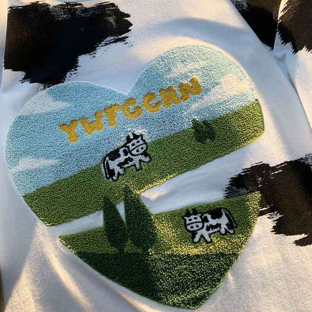 Cow Flocking Summer Cotton Oversized Tee Sweet Cute - myfunfarm