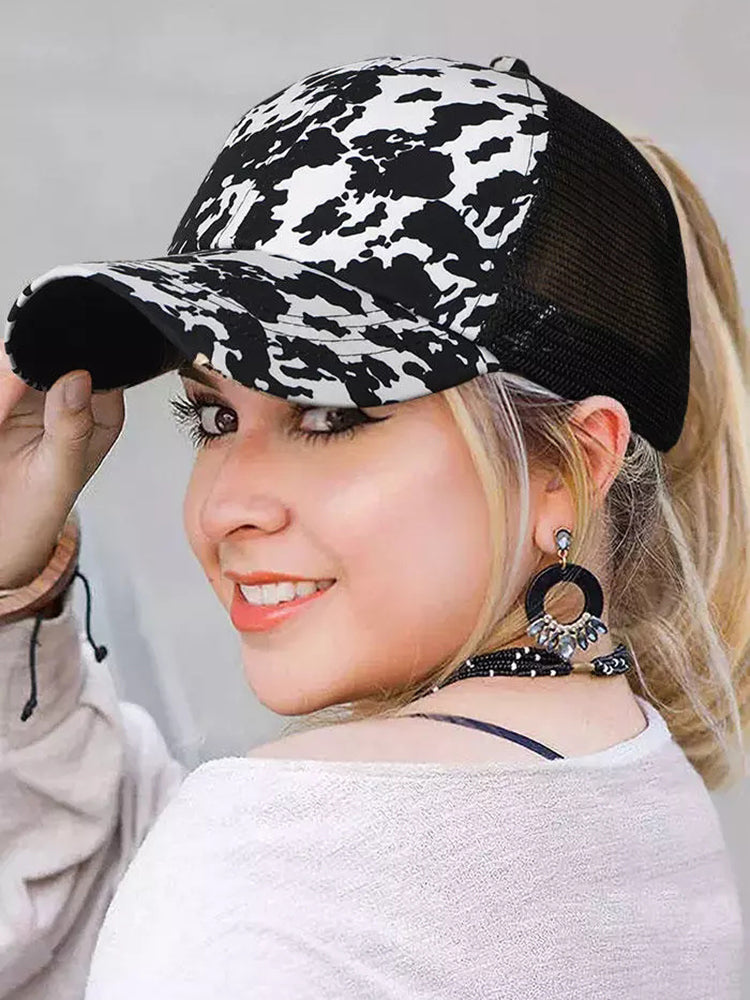 Outdoor Criss-Cross Mesh Baseball Cap For Cow Lovers - myfunfarm