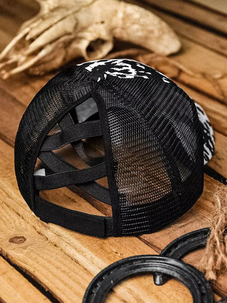 Outdoor Criss-Cross Mesh Baseball Cap For Cow Lovers - myfunfarm