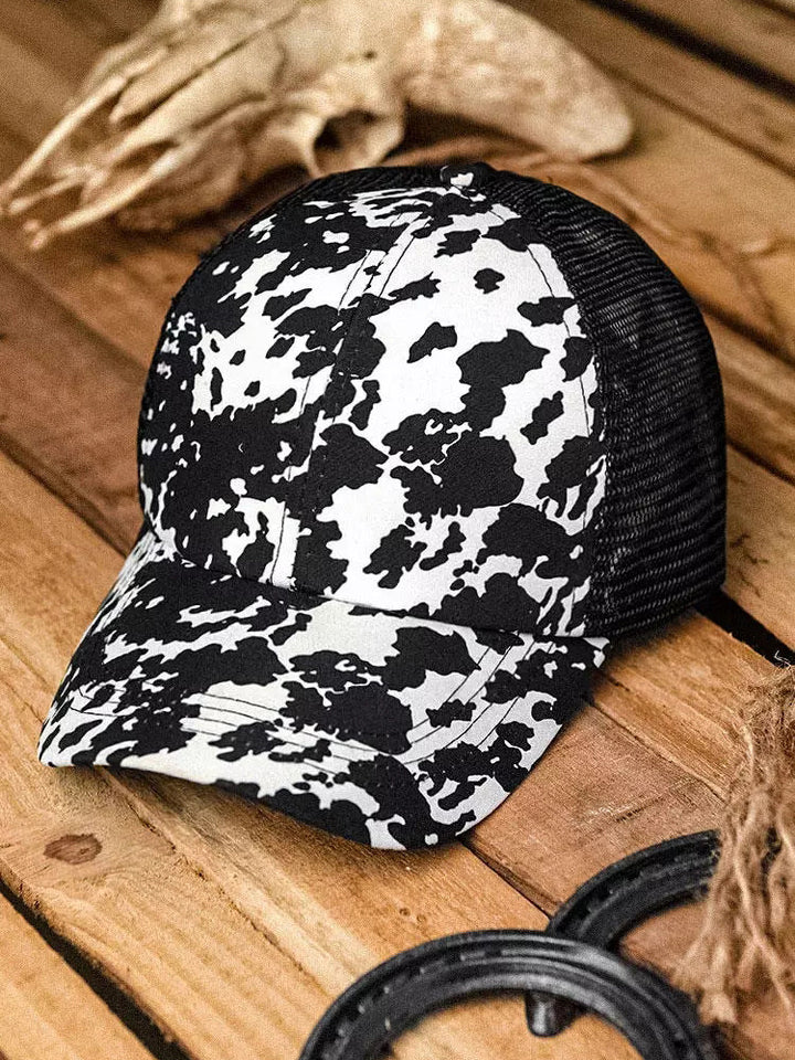 Outdoor Criss-Cross Mesh Baseball Cap For Cow Lovers