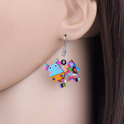 Acrylic  Dairy Cattle Cow Earrings jewelry For Women Girls Teens Kids - Gift Accessories - myfunfarm