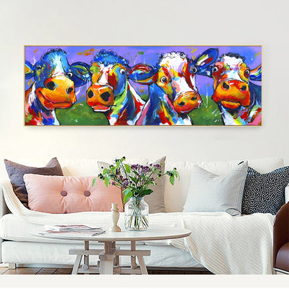 Cute Cow Color - Canvas Print Home Decor - myfunfarm