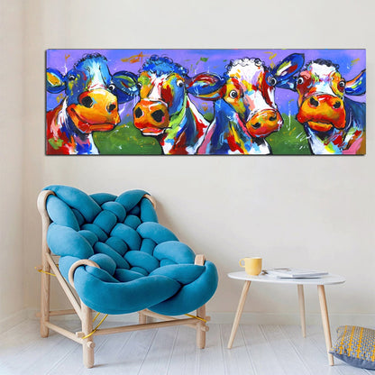 Cute Cow Color - Canvas Print Home Decor - myfunfarm